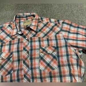 Men’s Wrangler Western Shirts Pearl Snap 
Short Sleeve Shirt Size 3XL